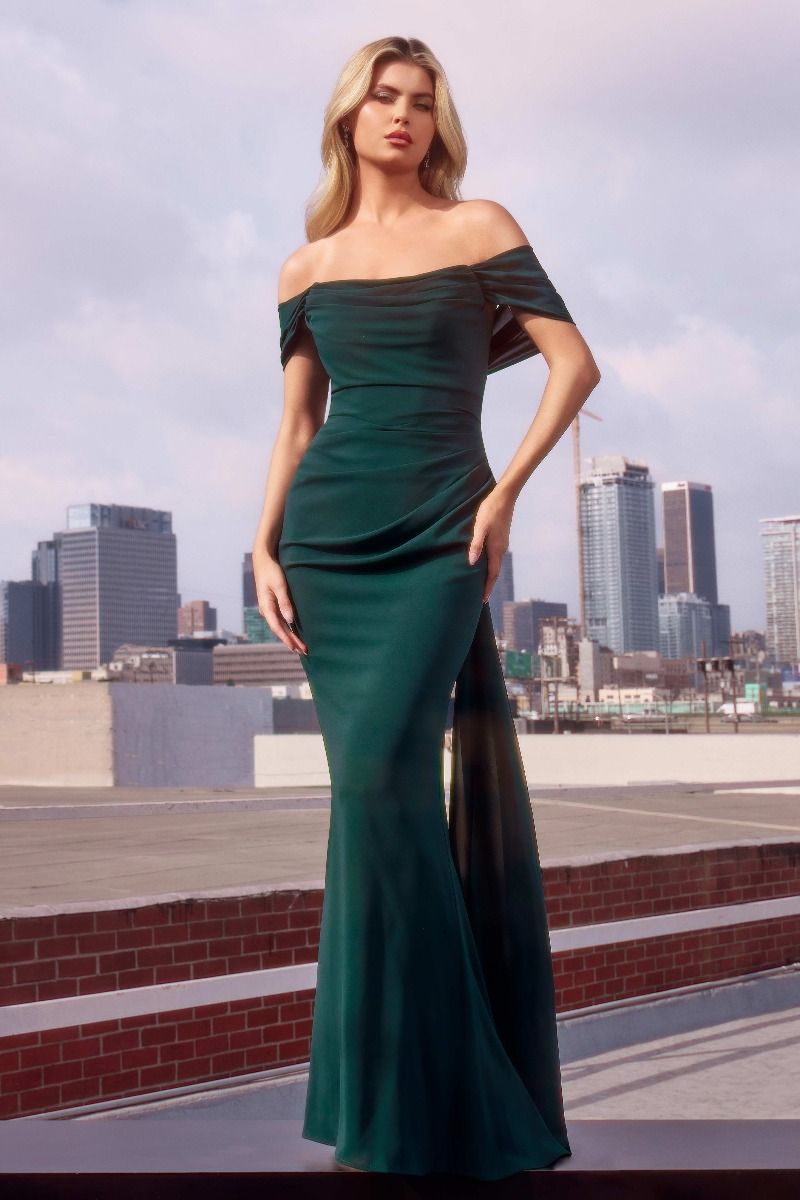 Elegant Bridesmaid Strapless Gown w/ Draped Neckline & Convertible Tie CD7433-5
