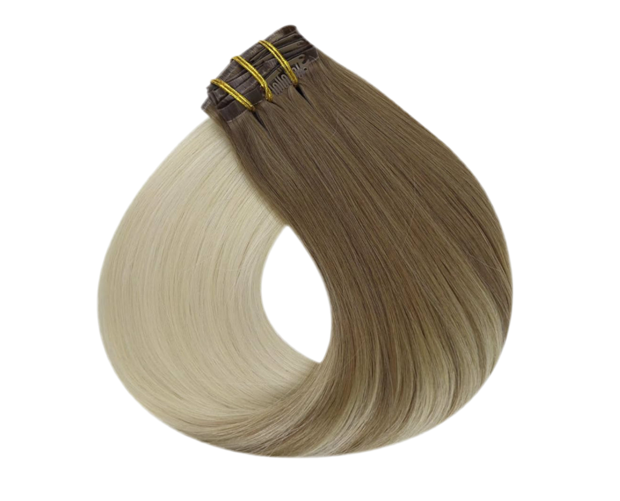 Clip In Extensions Cool Blonde Ombrè 8/60A-0