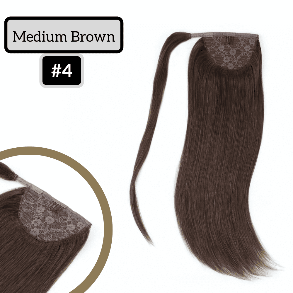 Ponytail Extension 16" Medium Brown #4-0