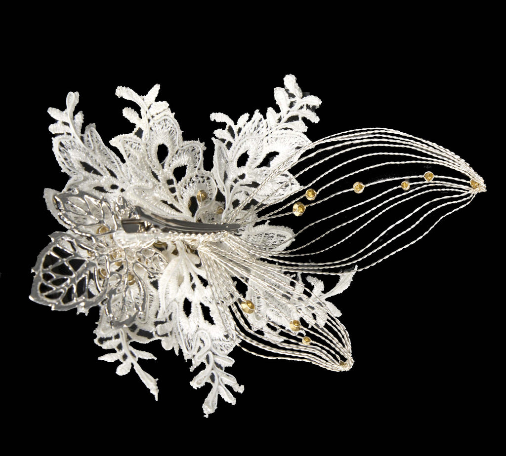 Elegant bridal jewellery headpiece with hair clip-1