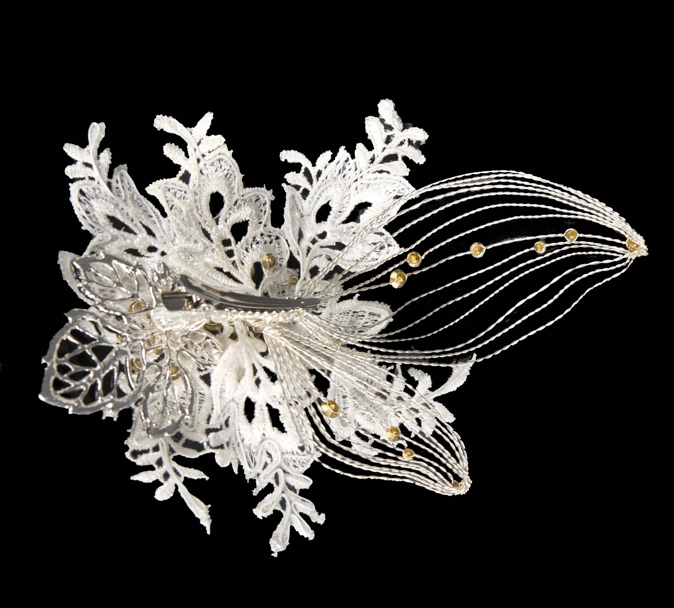 Elegant bridal jewellery headpiece with hair clip-1