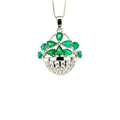 Emerald Pendant  in .925 Sterling Silver - KSP 38823-0