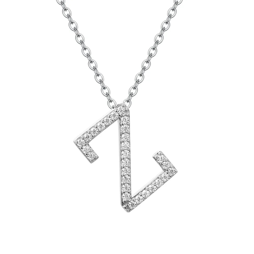 VVS1 D Moissanite Letters Pendant Necklace for Women-13
