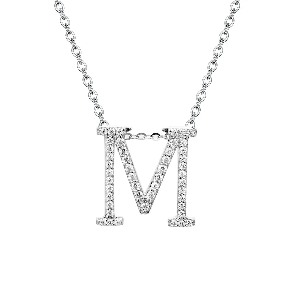 VVS1 D Moissanite Letters Pendant Necklace for Women-19