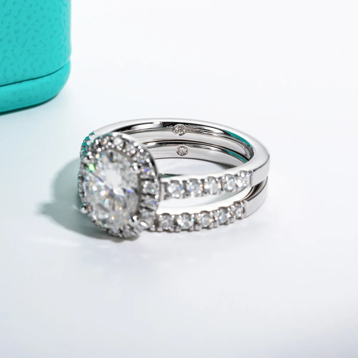 2 CT Oval Cut Moissanite Bridal Ring Set-2