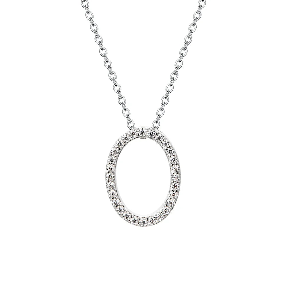 VVS1 D Moissanite Letters Pendant Necklace for Women-3
