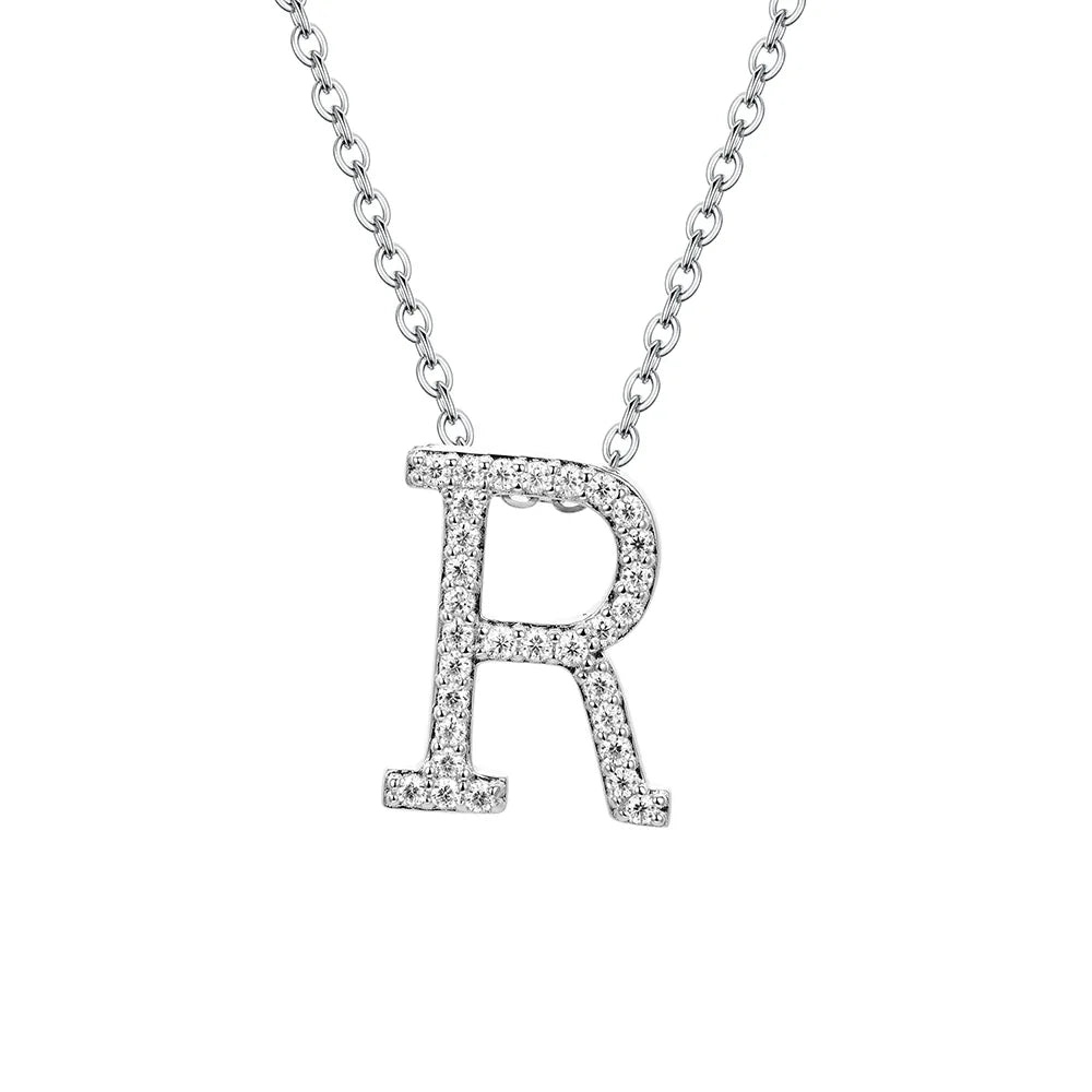 VVS1 D Moissanite Letters Pendant Necklace for Women-11