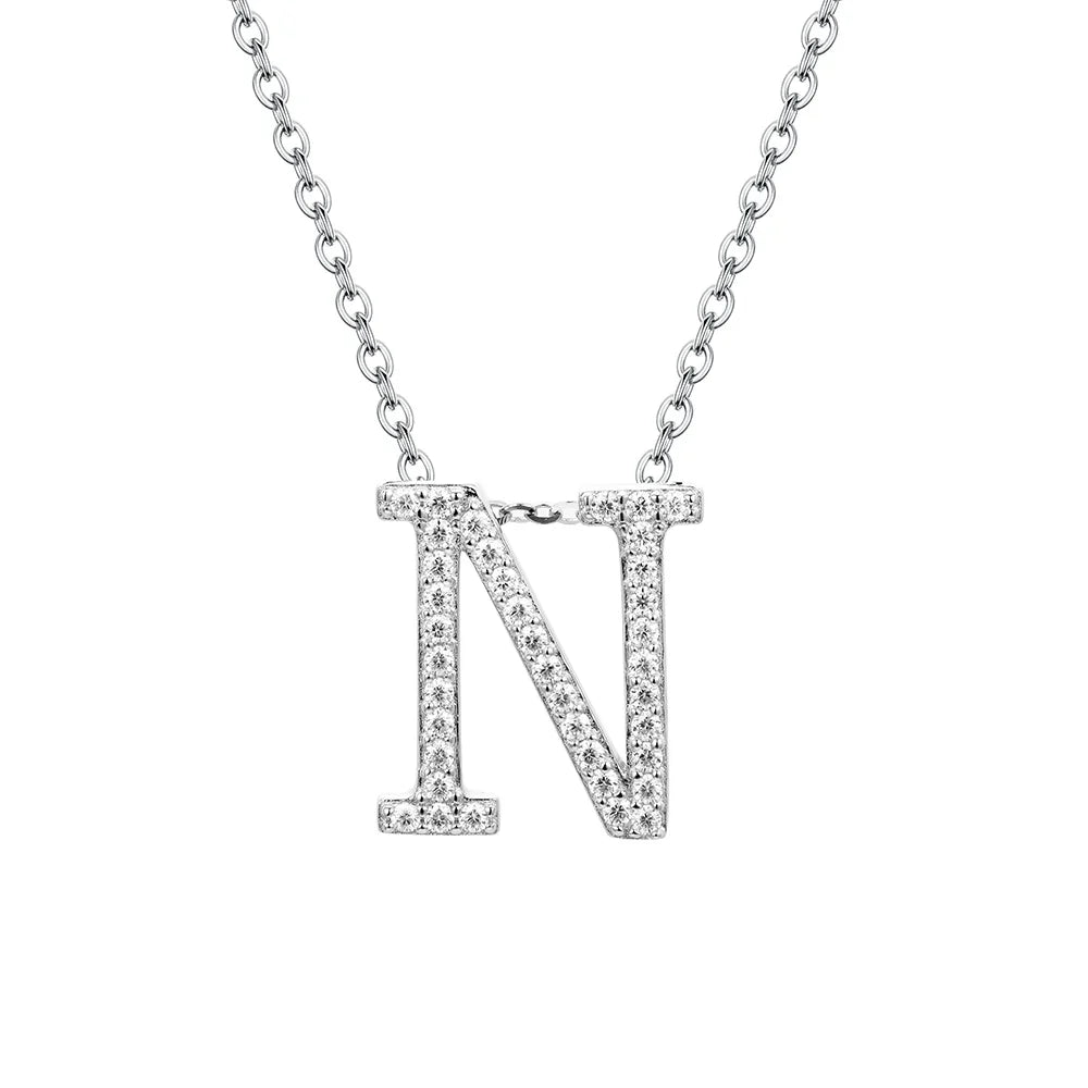 VVS1 D Moissanite Letters Pendant Necklace for Women-21