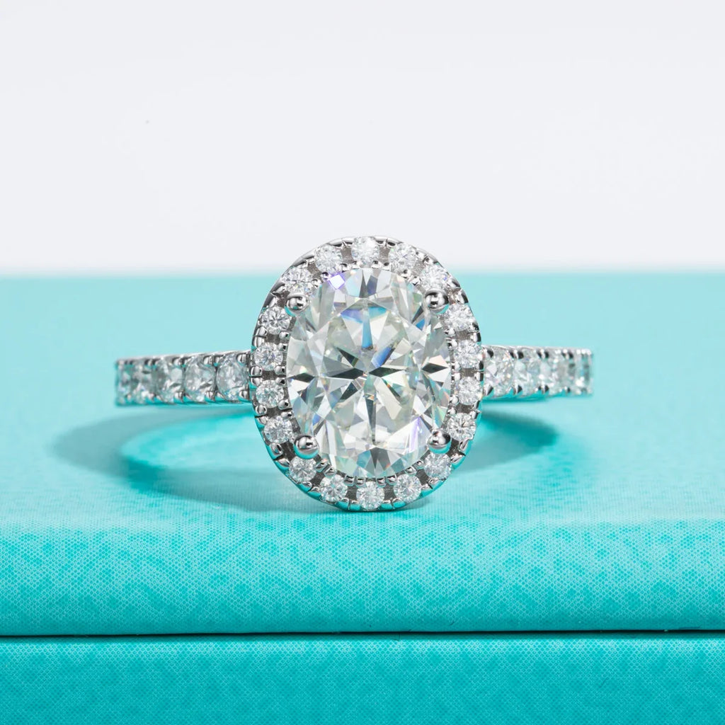 2 CT Oval Cut Moissanite Bridal Ring Set-5
