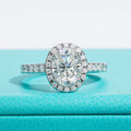 2 CT Oval Cut Moissanite Bridal Ring Set-5