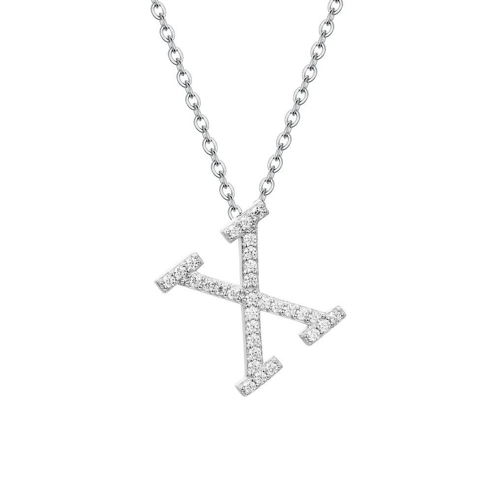 VVS1 D Moissanite Letters Pendant Necklace for Women-1