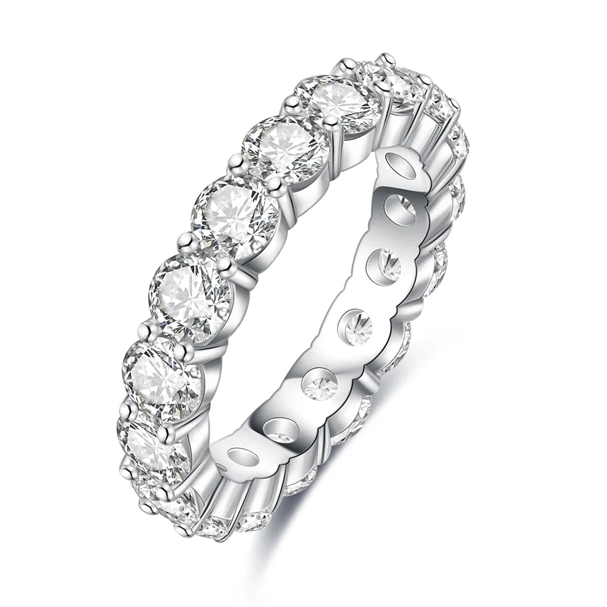 4mm 5cttw D Color Moissanite Wedding Band Ring-0