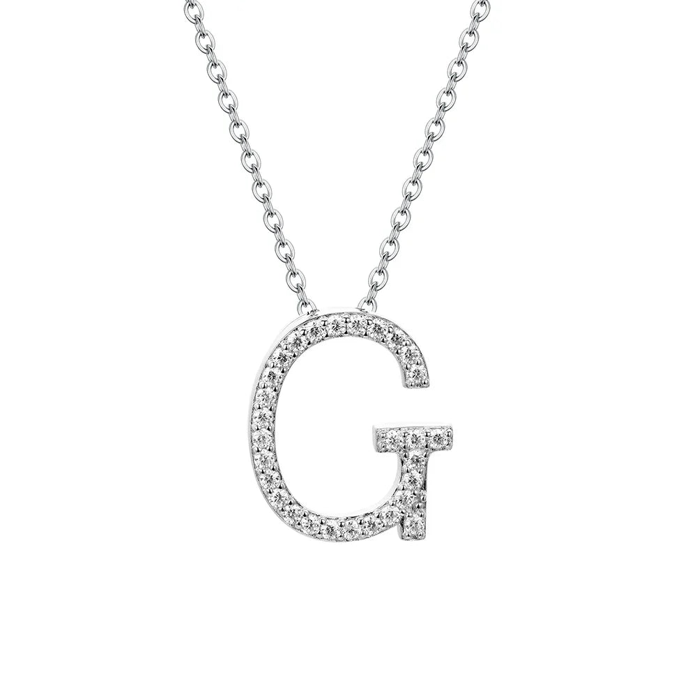 VVS1 D Moissanite Letters Pendant Necklace for Women-16