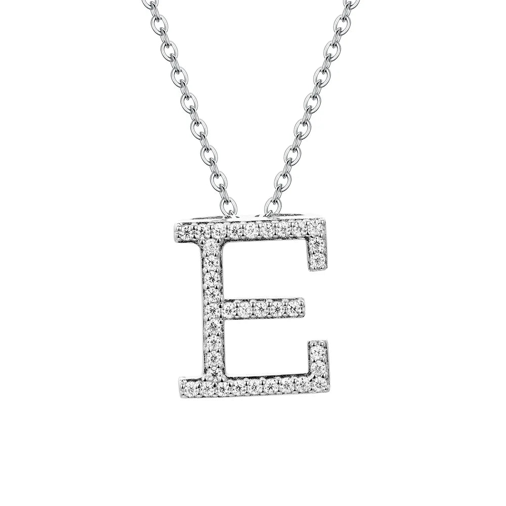 VVS1 D Moissanite Letters Pendant Necklace for Women-14