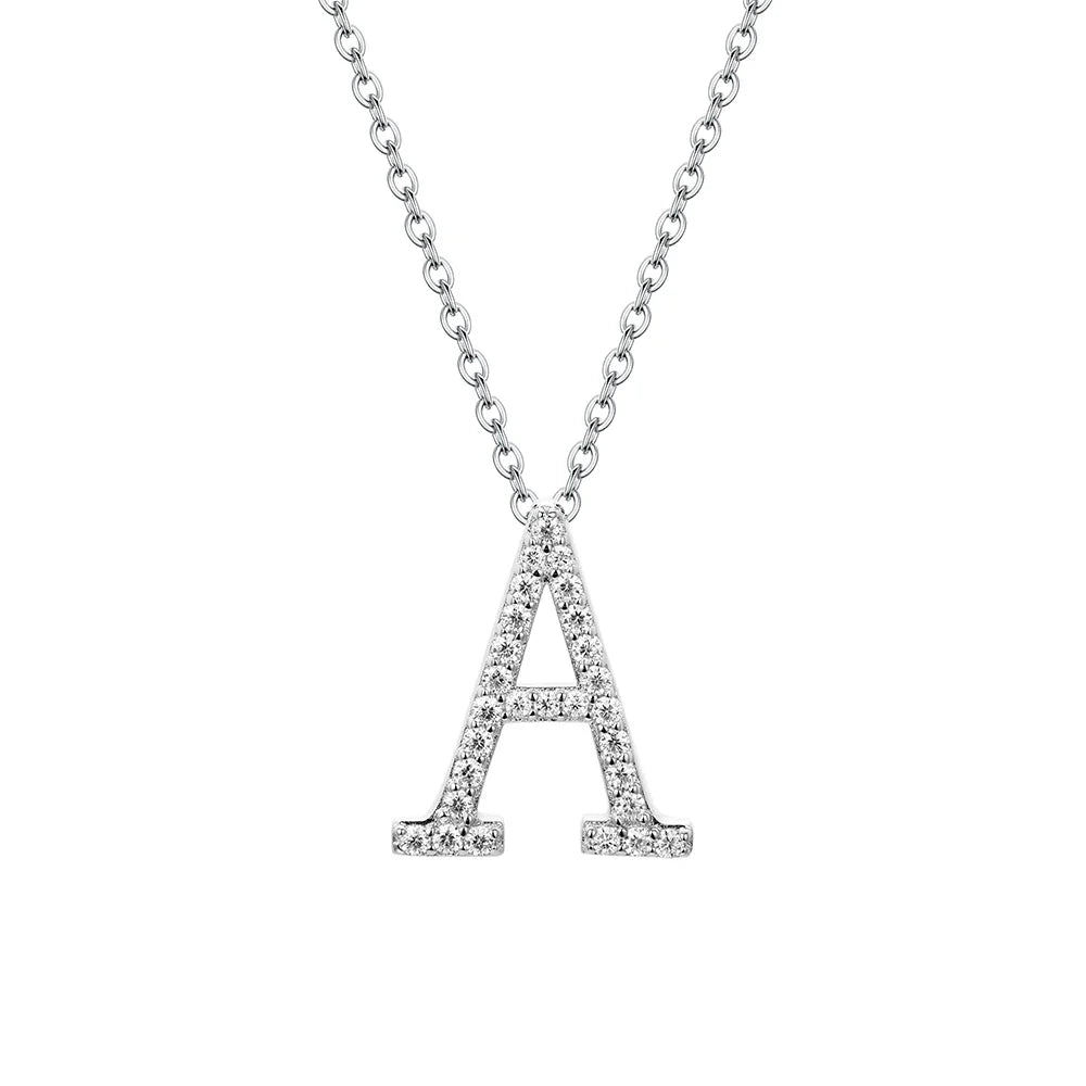 VVS1 D Moissanite Letters Pendant Necklace for Women-0