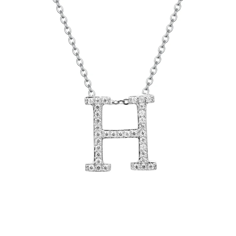 VVS1 D Moissanite Letters Pendant Necklace for Women-23