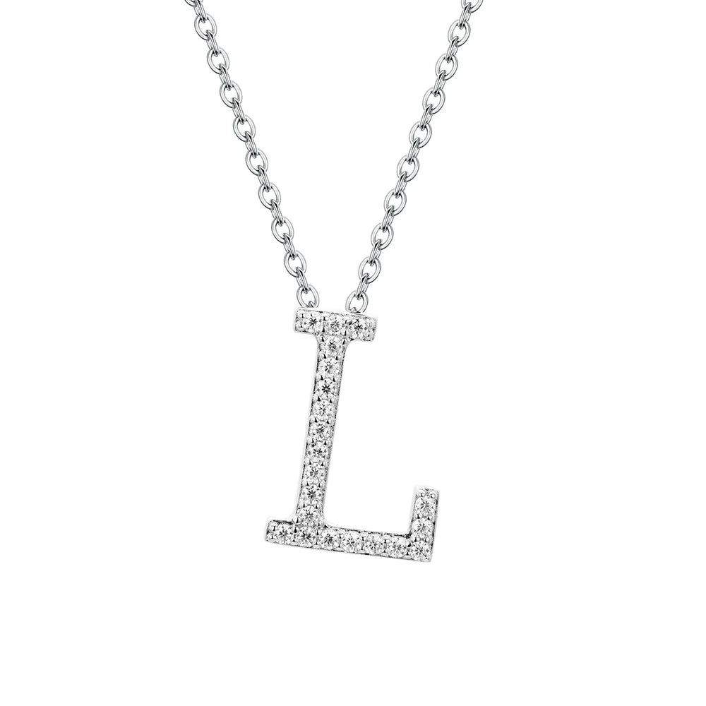 VVS1 D Moissanite Letters Pendant Necklace for Women-20