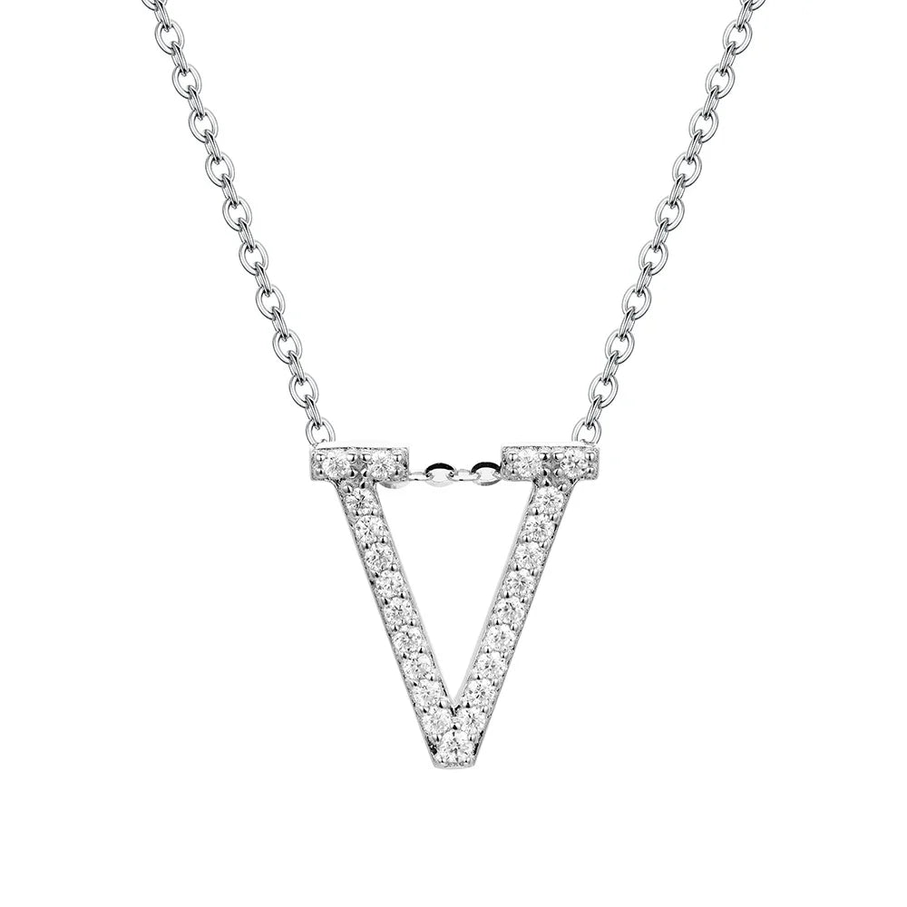 VVS1 D Moissanite Letters Pendant Necklace for Women-7