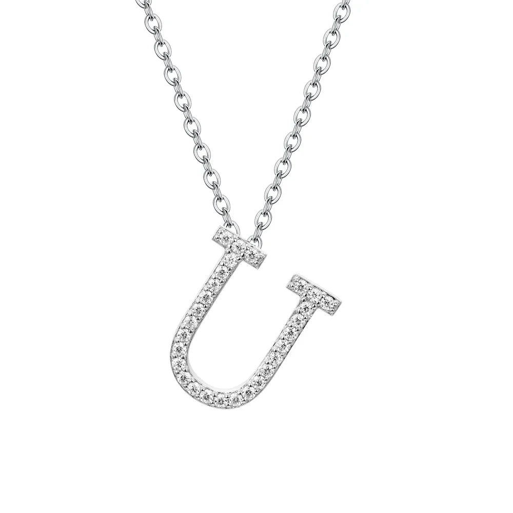 VVS1 D Moissanite Letters Pendant Necklace for Women-5