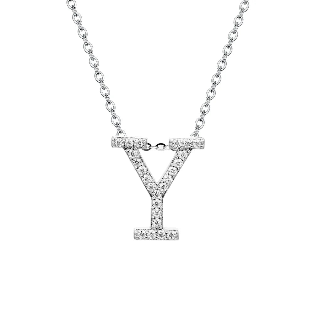VVS1 D Moissanite Letters Pendant Necklace for Women-12