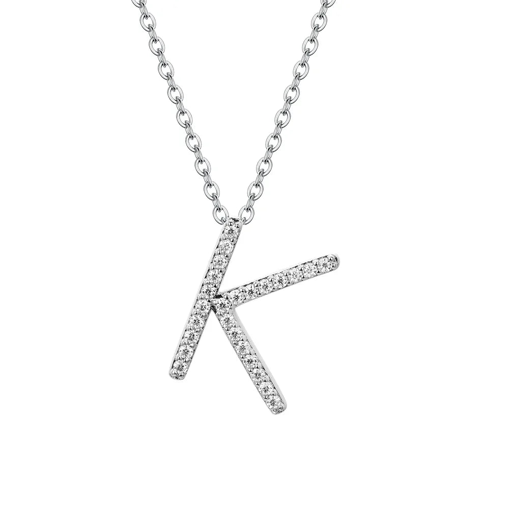 VVS1 D Moissanite Letters Pendant Necklace for Women-24