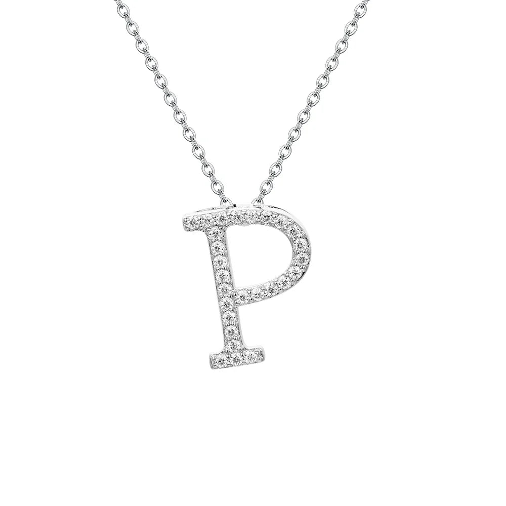 VVS1 D Moissanite Letters Pendant Necklace for Women-9