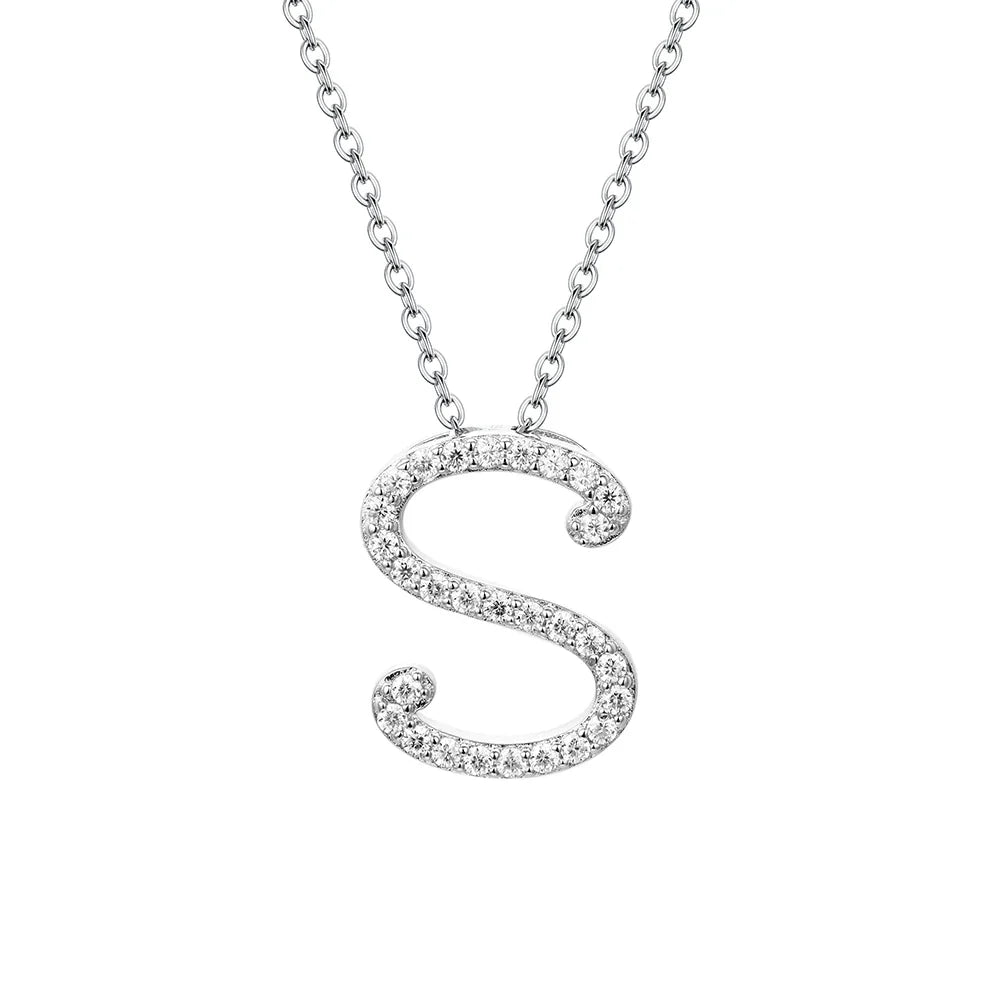 VVS1 D Moissanite Letters Pendant Necklace for Women-10