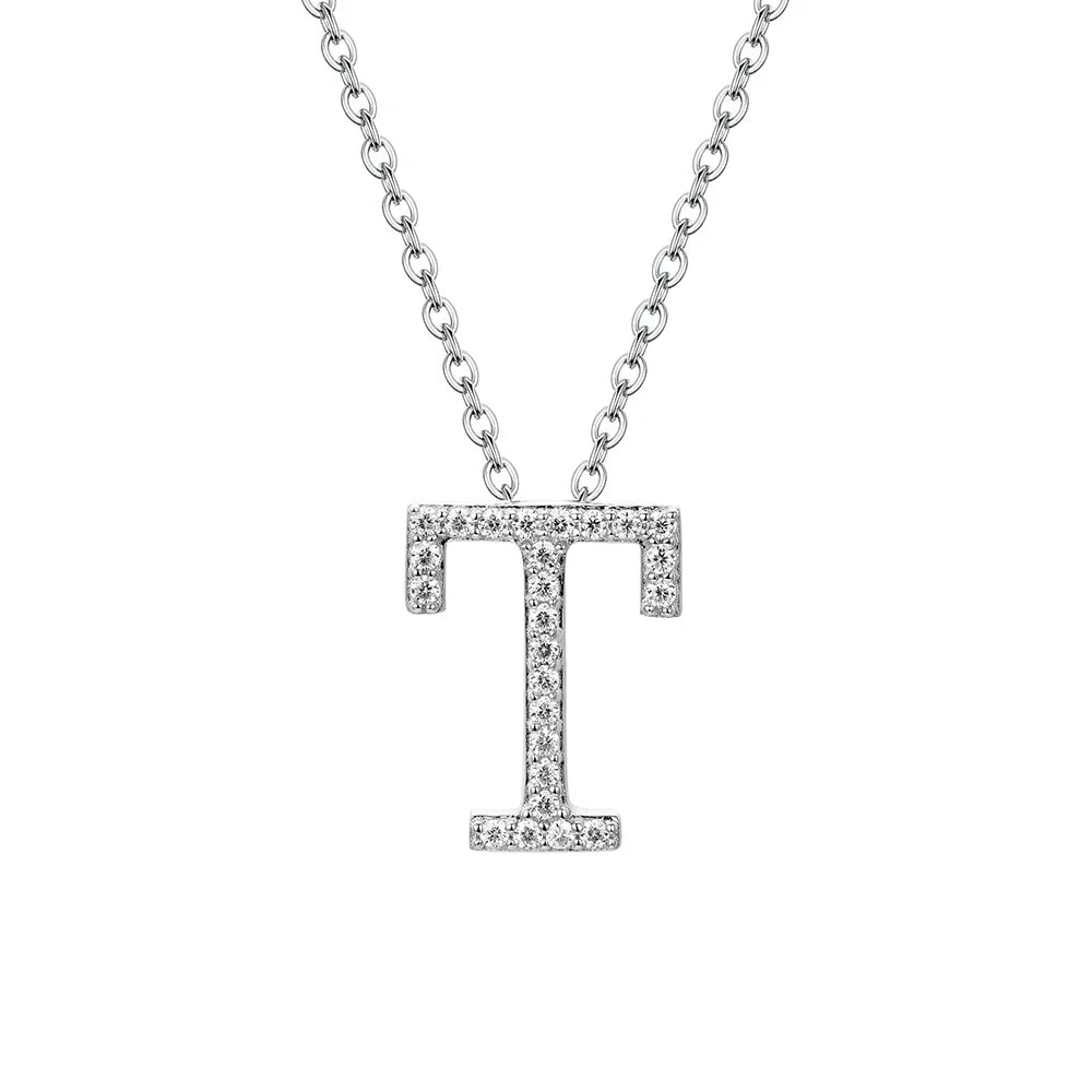 VVS1 D Moissanite Letters Pendant Necklace for Women-4