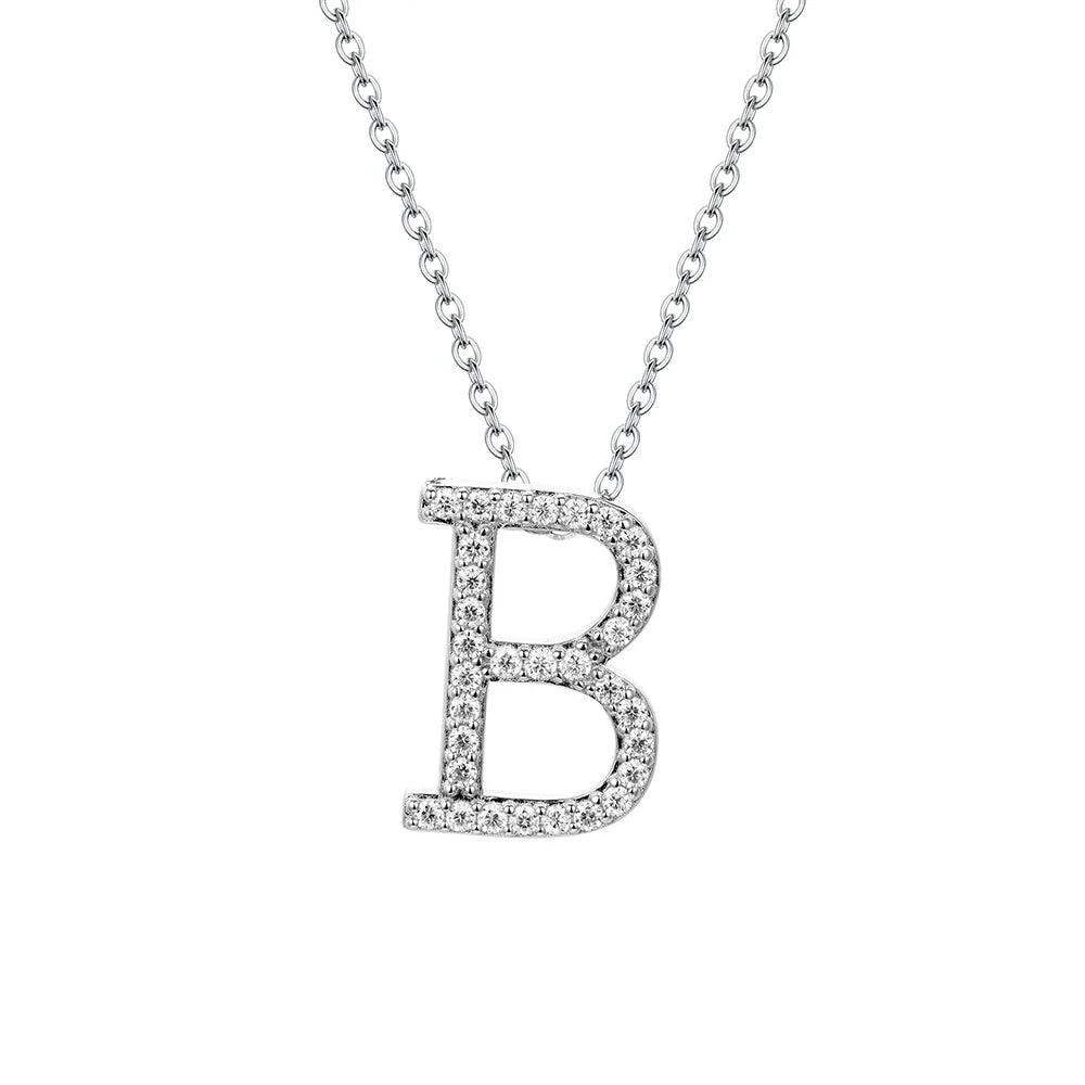 VVS1 D Moissanite Letters Pendant Necklace for Women-18