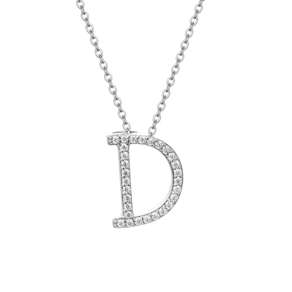 VVS1 D Moissanite Letters Pendant Necklace for Women-15