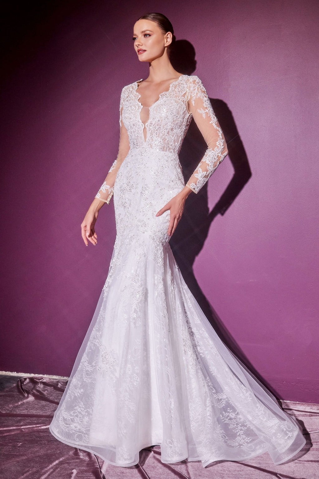 LAYERED LACE MERMAID BRIDAL GOWN CDCD951W-0