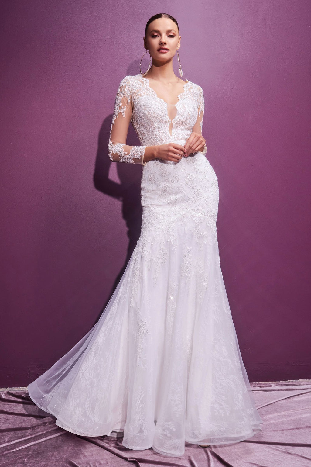 LAYERED LACE MERMAID BRIDAL GOWN CDCD951W-2