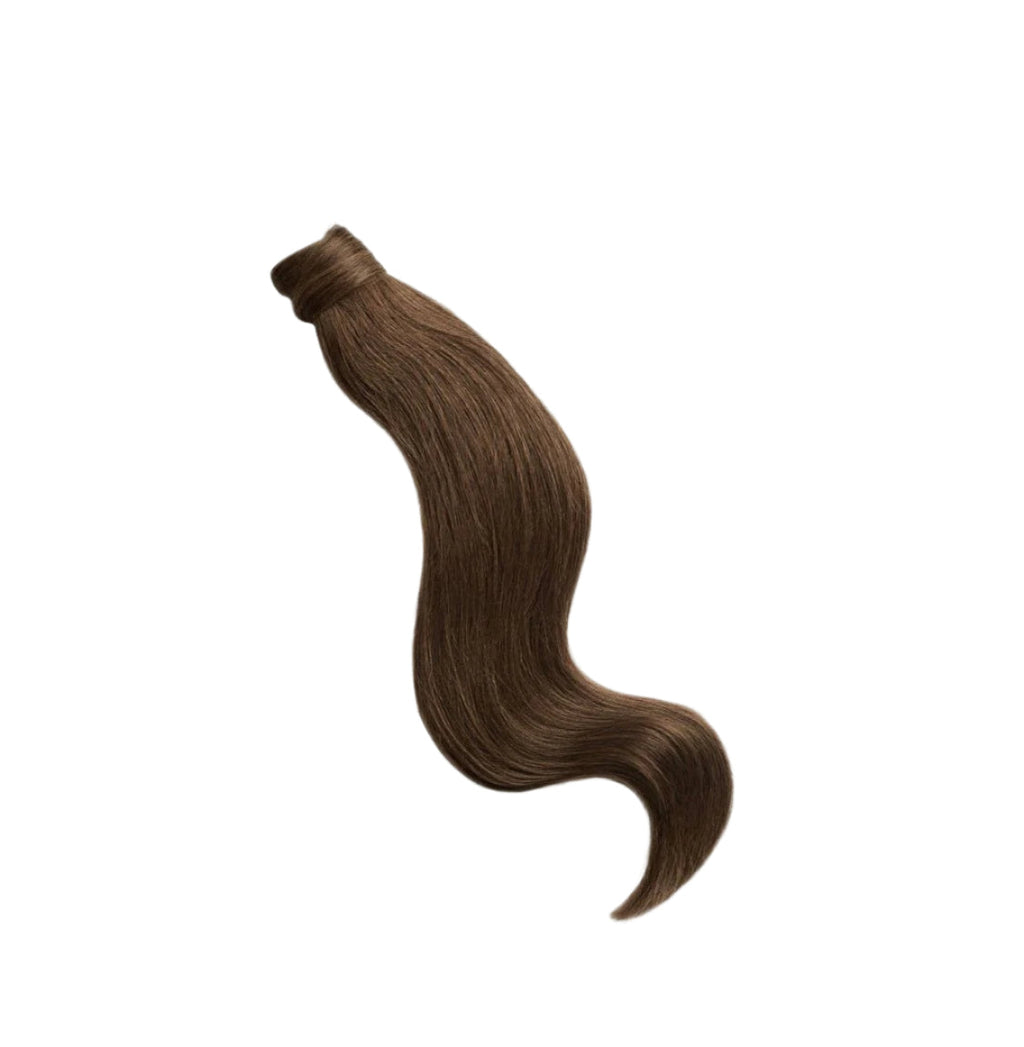 Ponytail Clip In Medium Brown #4-0