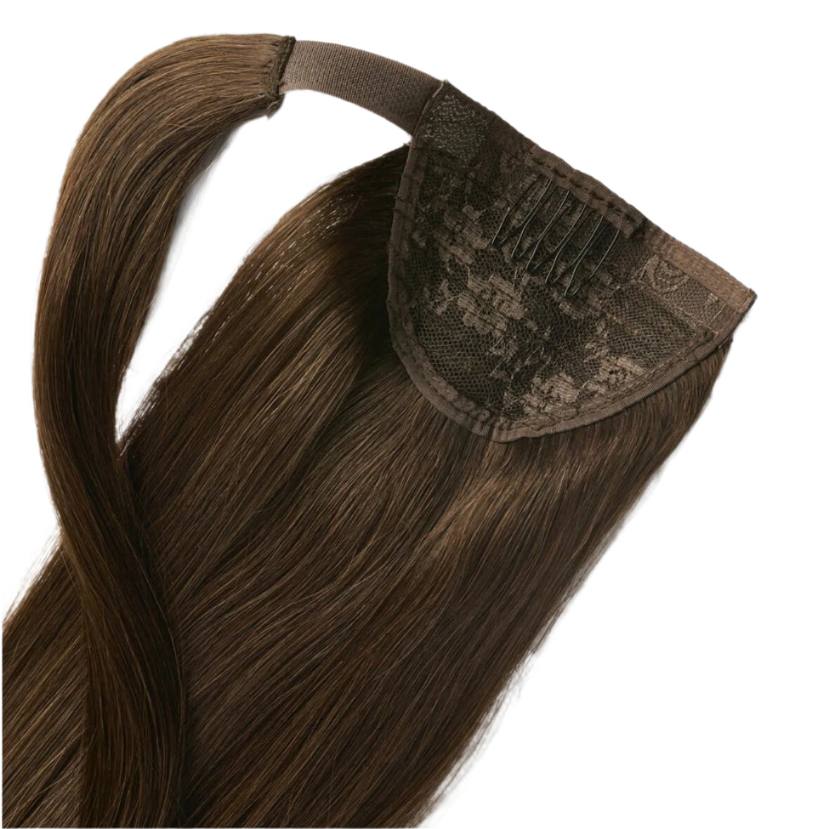Ponytail Clip In Medium Brown #4-1