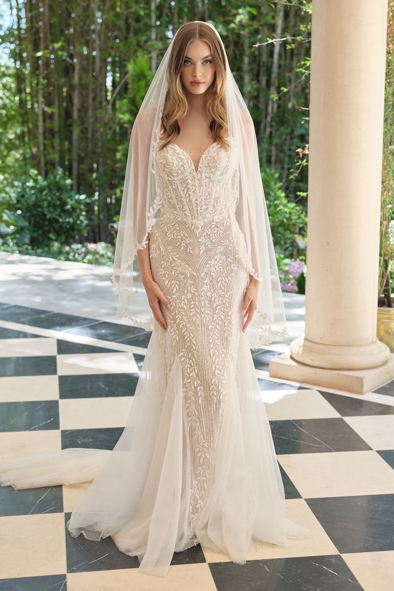 Mermaid Bridal Gown Strapless Sweetheart Neckline and Sheer-0